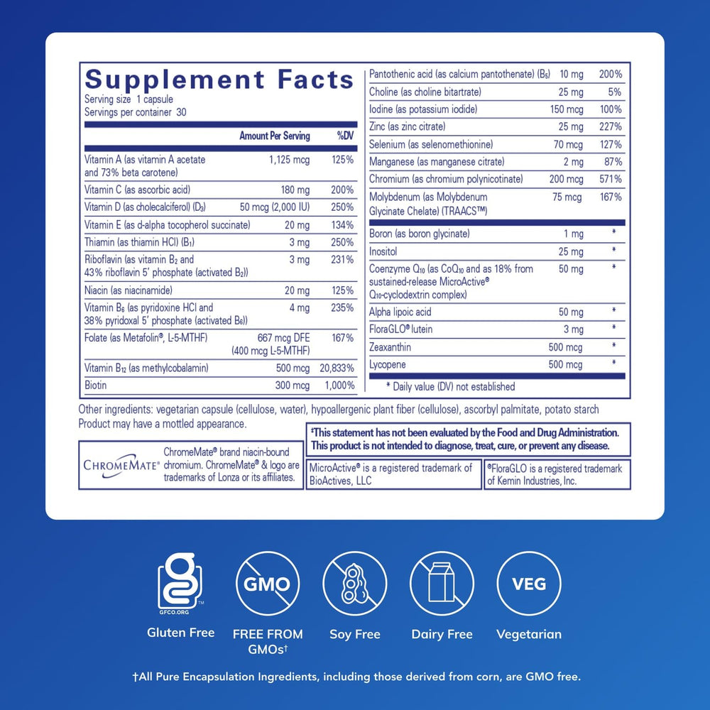 O.N.E. Multivitamin highlighting cognitive and vision support ingredients