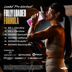 ONE OF ONE Loaded Pre-Workout Pink Burst powder close-up highlighting mixability.