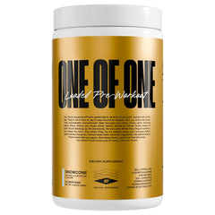 Front view of ONE OF ONE Loaded Pre-Workout Snow Cone bottle