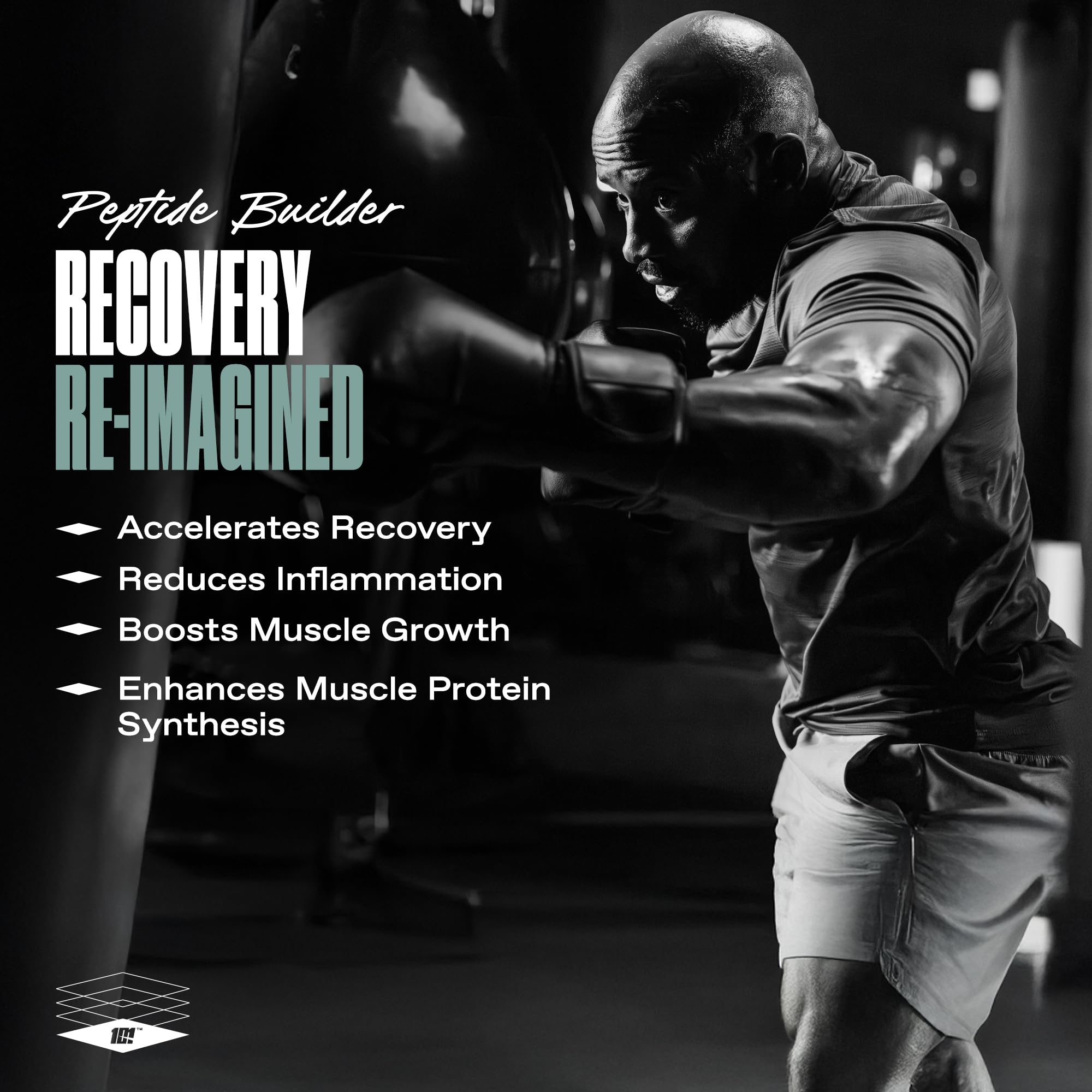 ONE OF ONE Peptide Builder box packaging highlighting USA-made quality