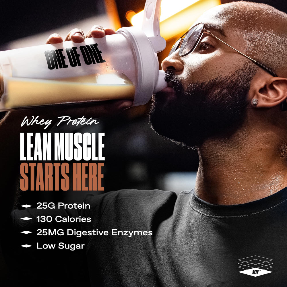 ONE OF ONE vanilla shake in glass shows creamy flavor