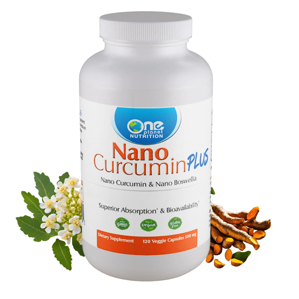 One Planet Nano Curcumin Plus 500 mg Veggie Capsule bottle with 120 servings