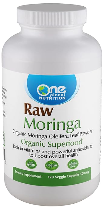 One Planet Nutrition Moringa Capsules bottle with 120 servings