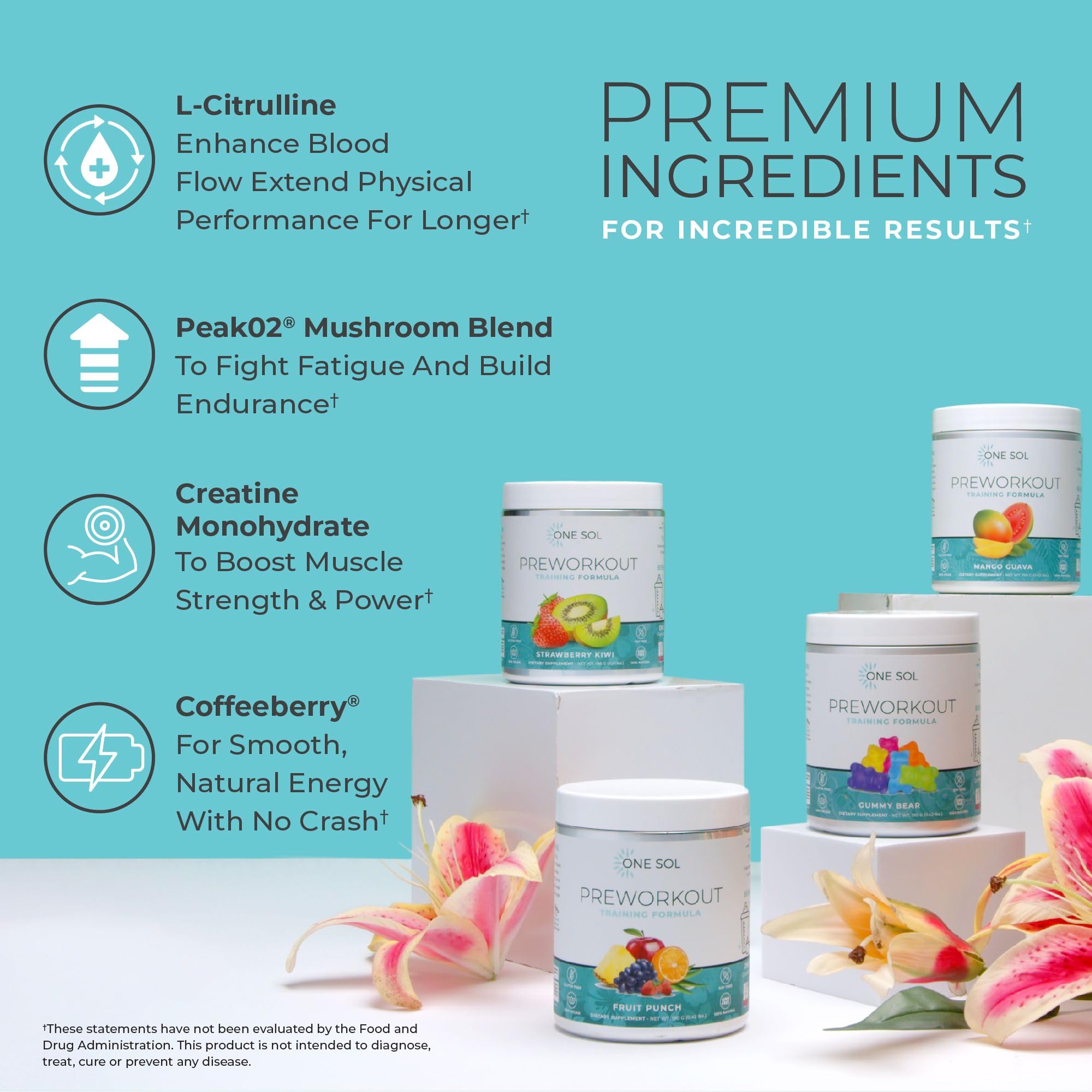 One Sol Coffeeberry ingredient graphic showcases clean energy potential.