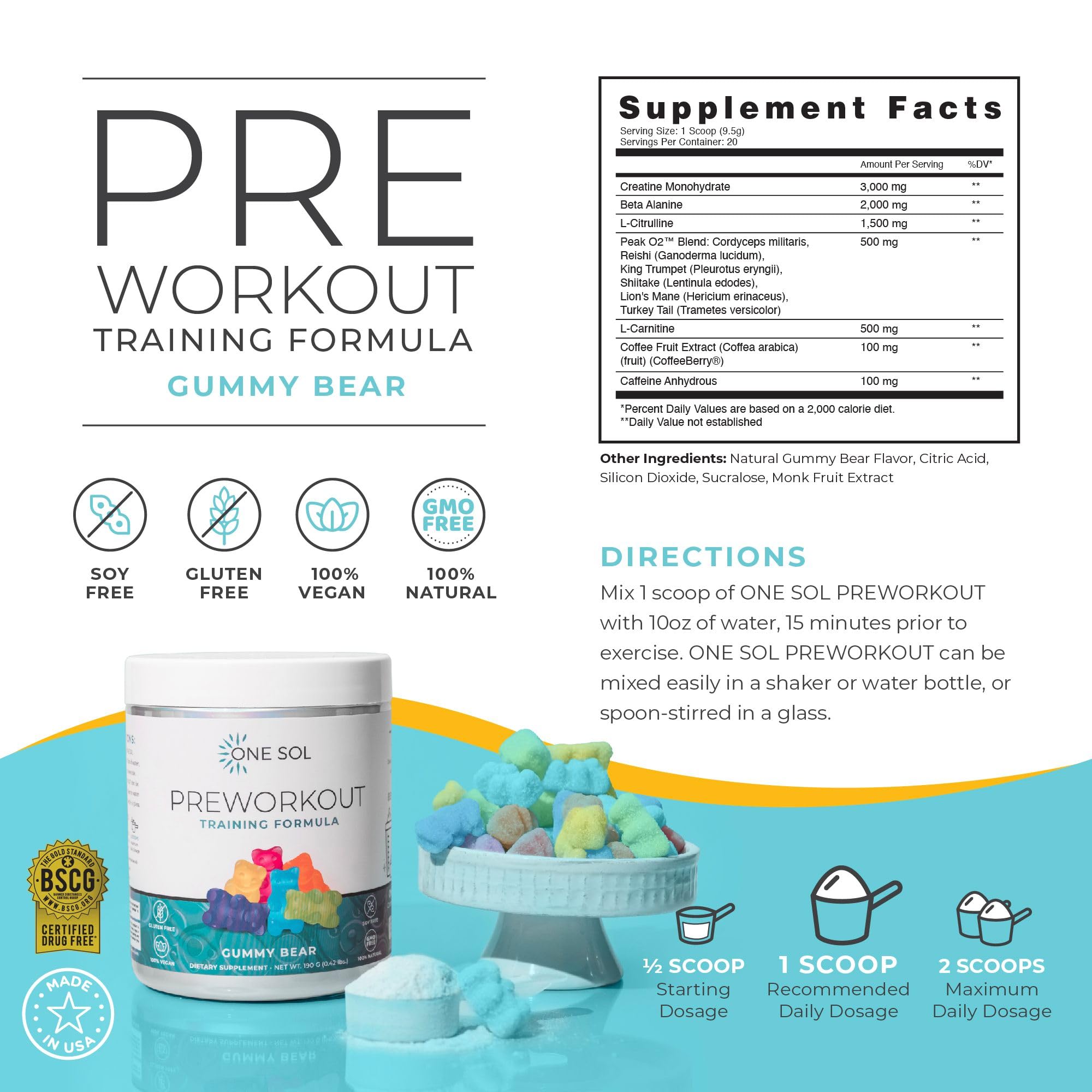 One Sol l-citrulline boost bottle close-up signaling enhanced blood flow.