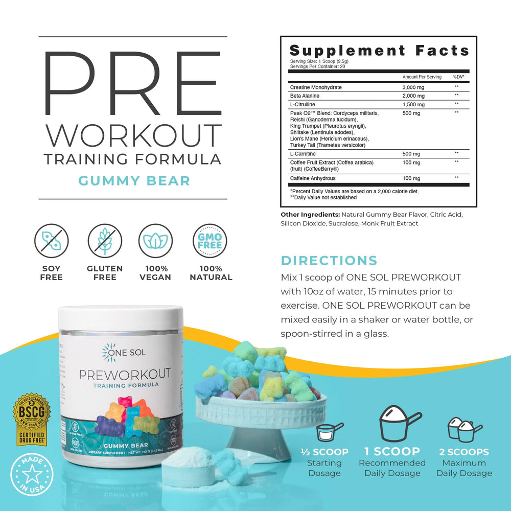 One Sol l-citrulline boost bottle close-up signaling enhanced blood flow.