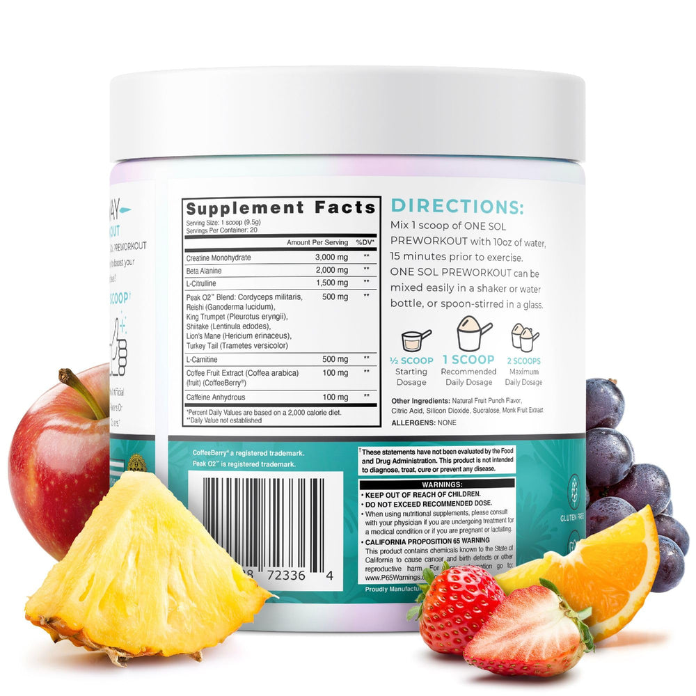 One Sol Vegan Glutenfree Label communicates a drug-free, plant-based option.