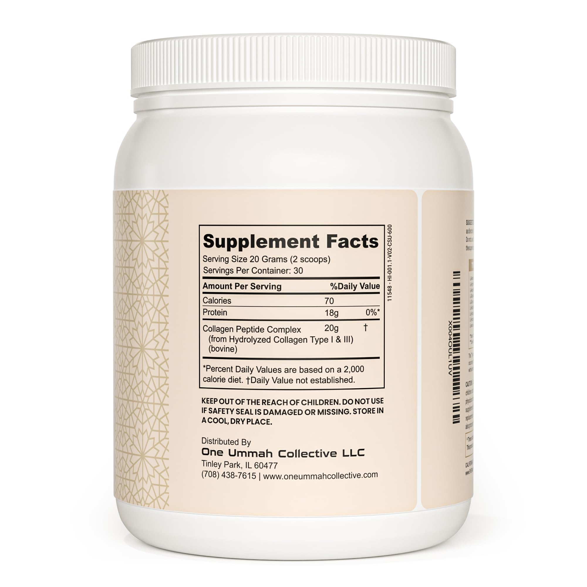 Hydrolyzed bovine collagen Type I & III for skin, hair, nails