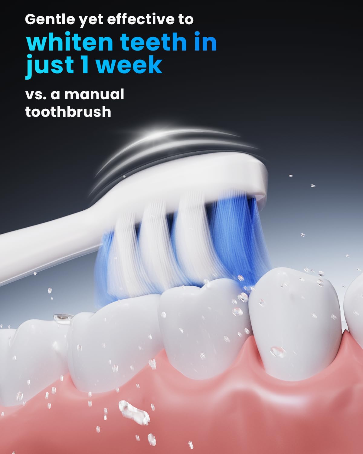 Eight brush heads included with Onlyone toothbrush