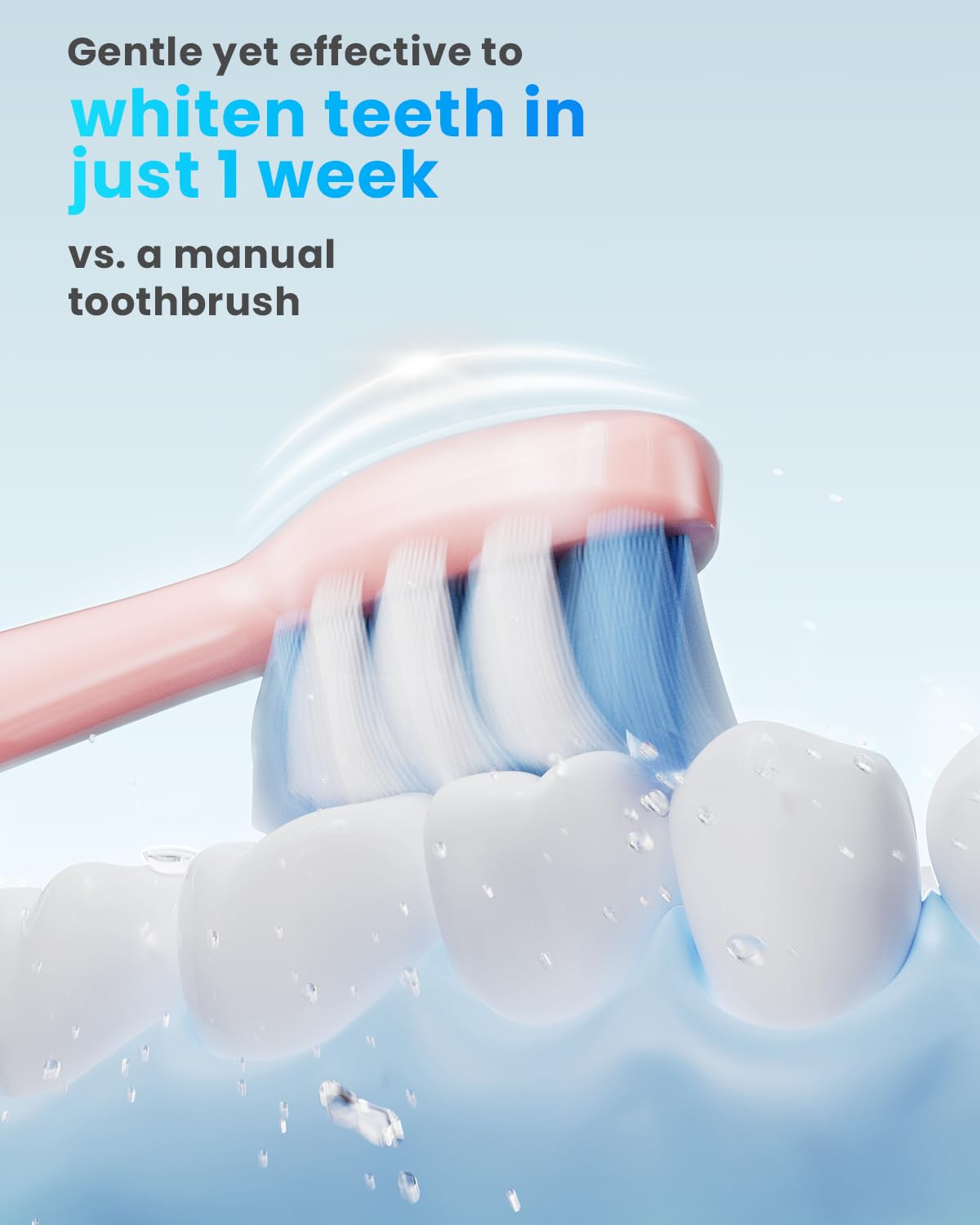 Close-up of Onlyone toothbrush showing interchangeable brush head