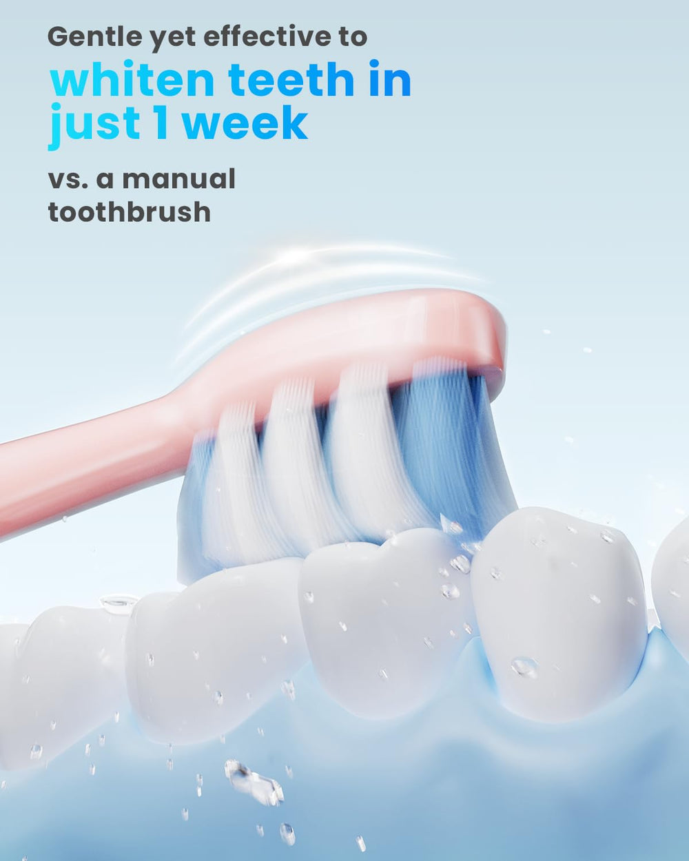 Close-up of Onlyone toothbrush showing interchangeable brush head