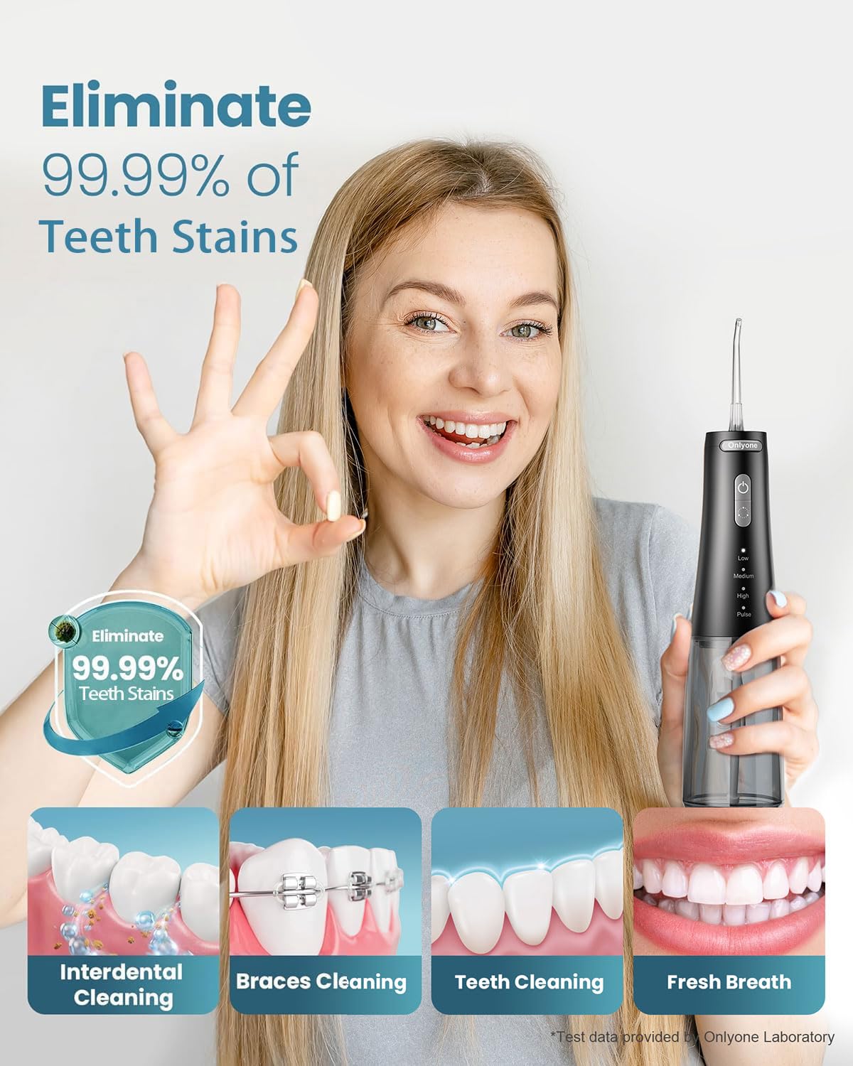 4 modes and 5 jet tips included with the flosser