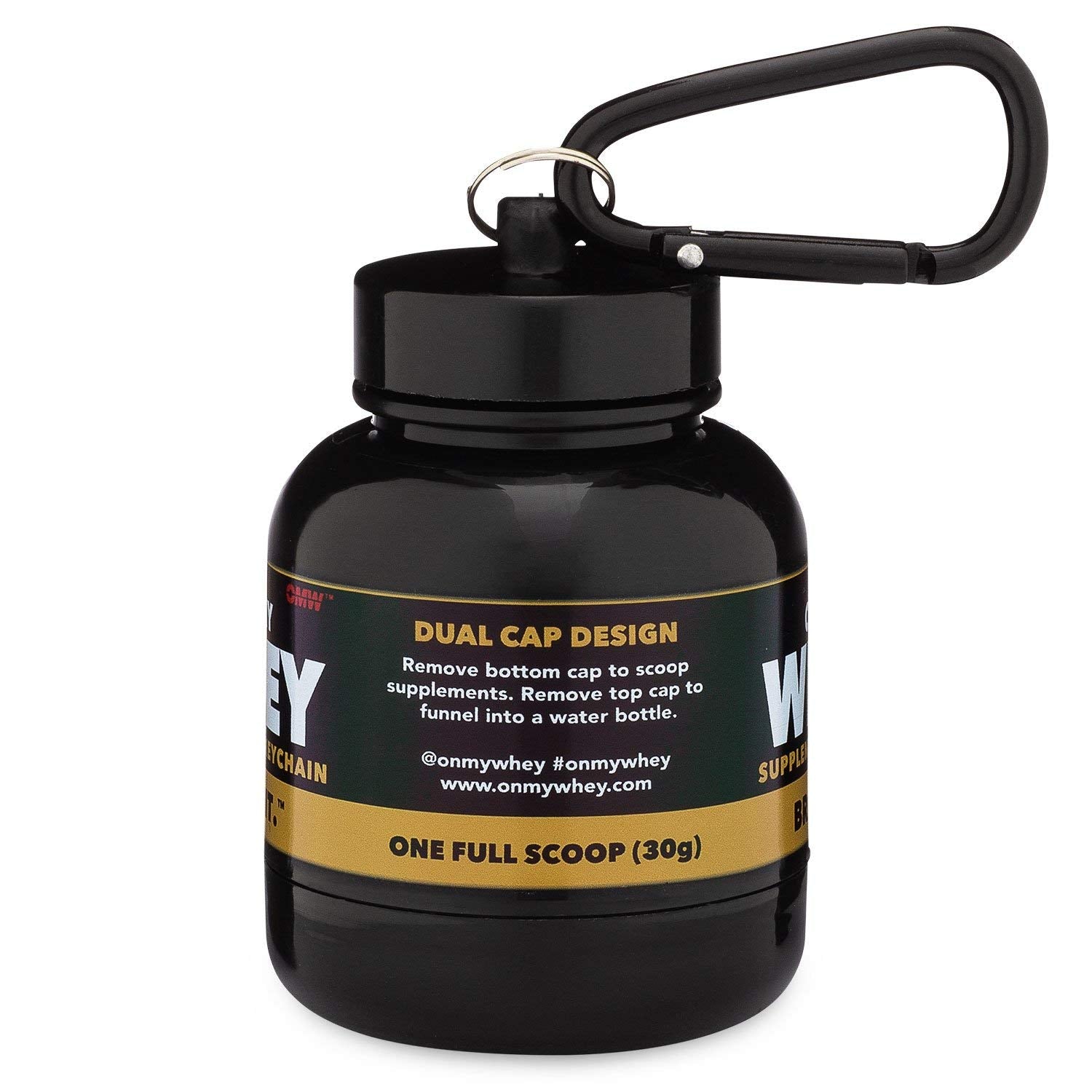 Clip attachment shown for gym bag or keys