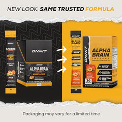 Single 0.13 oz nootropic drink mix packets for Alpha Brain Instant Peach