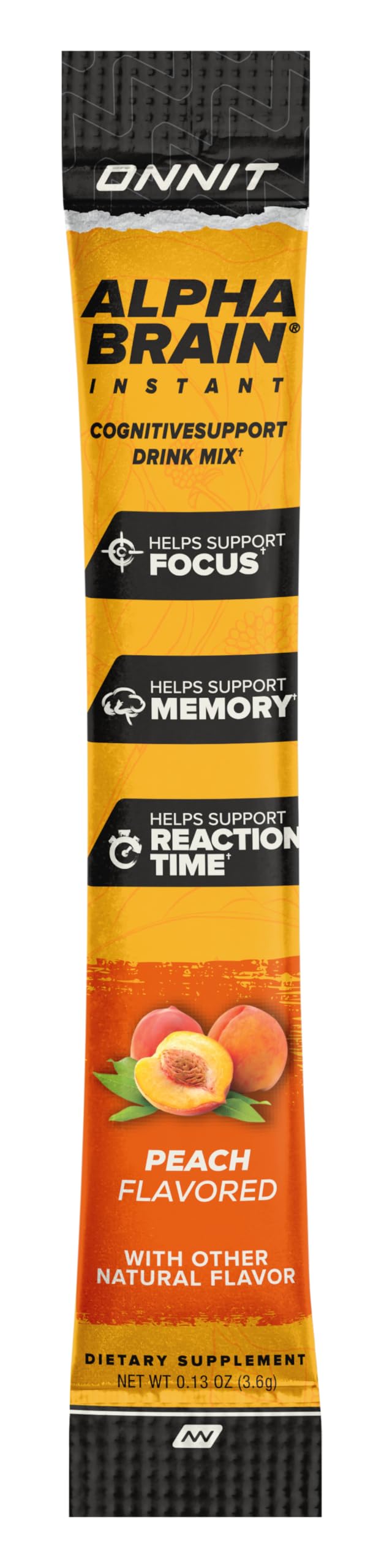 Lifestyle shot of using Alpha Brain Instant Peach on the go