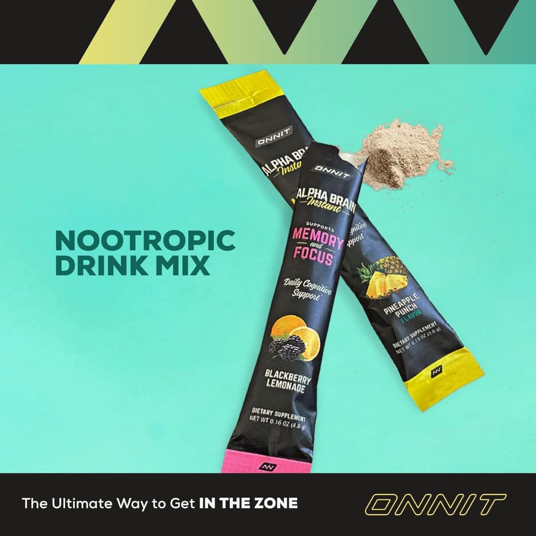 Caffeine-free label on Alpha Brain Instant Pineapple Punch