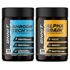 ONNIT Premium Alpha Brain Bundle - Alpha Brain 90ct and Shroom Tech SPORT 84ct