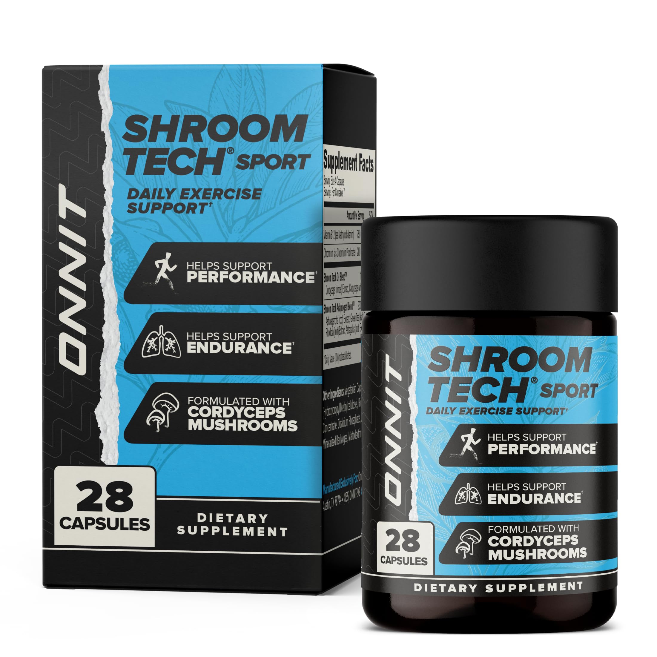 ONNIT Shroom Tech Sport bottle ready for caffeine-free workout energy