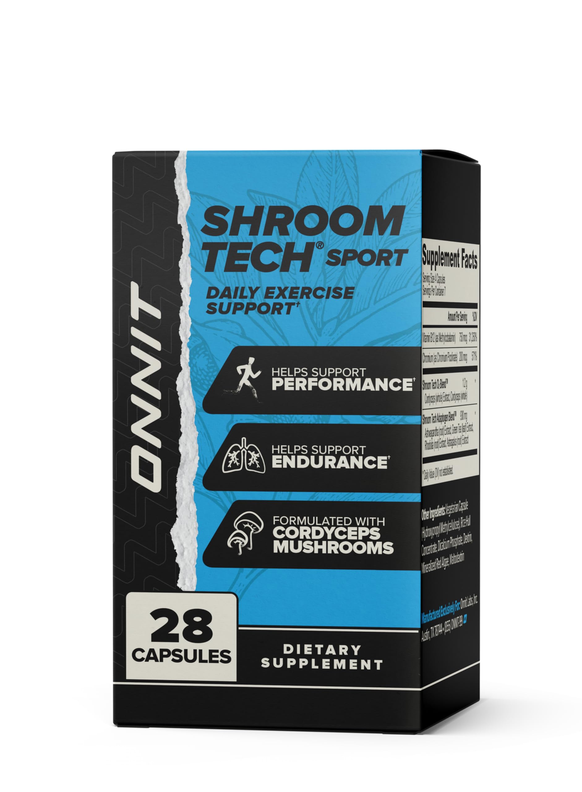 Shroom Tech Sport capsules shown as daily energy support