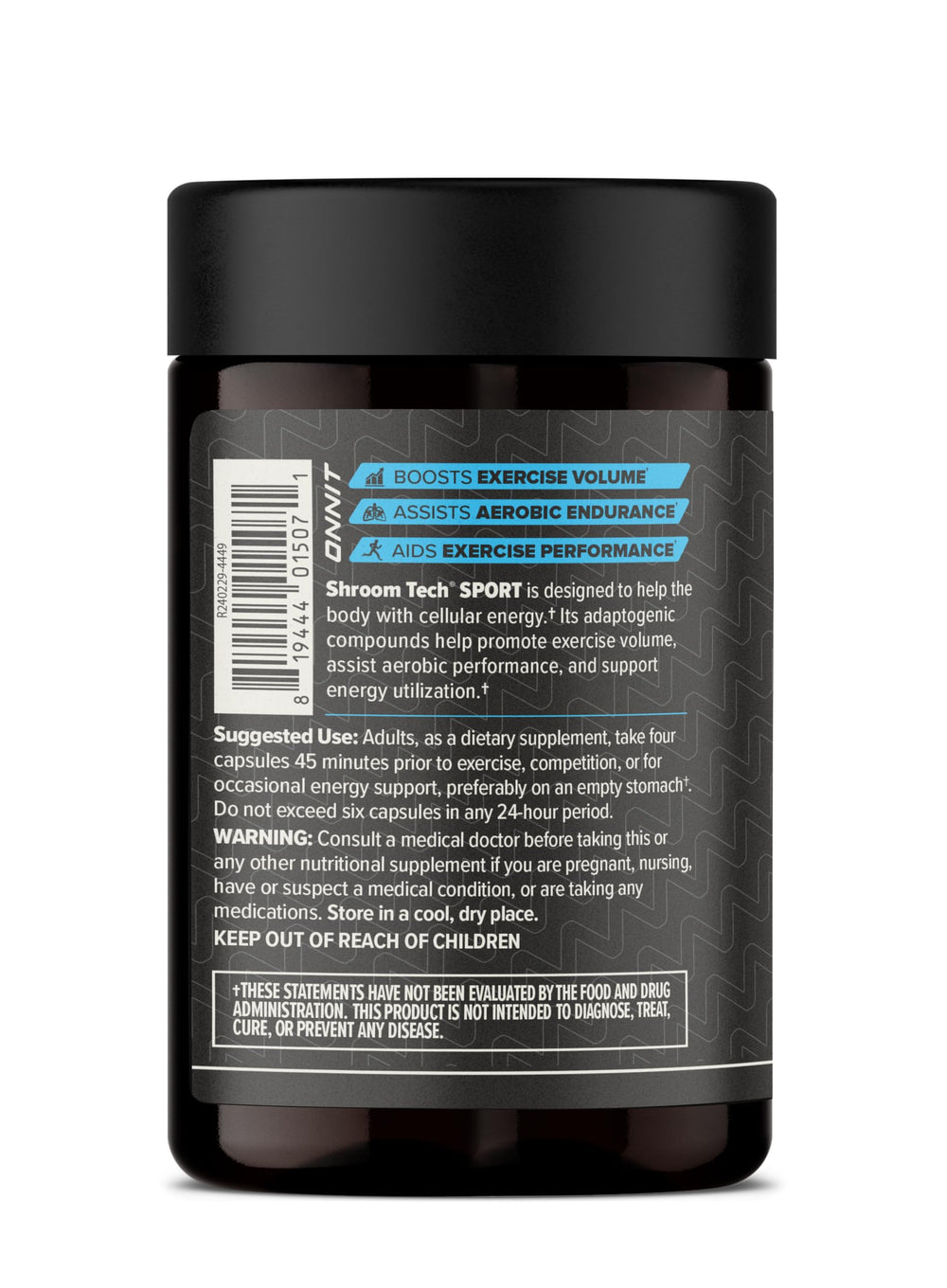 ONNIT Shroom Tech Sport capsules emphasize energy during cardio endurance.