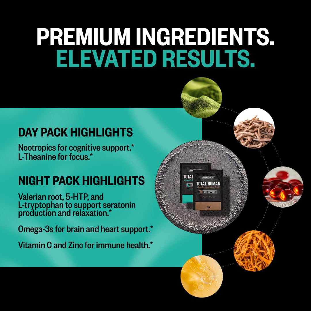 60-count box of ONNIT Total Human packs