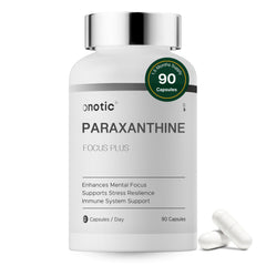 ONOTIC 90 Paraxanthine capsules bottle for steady clean energy support
