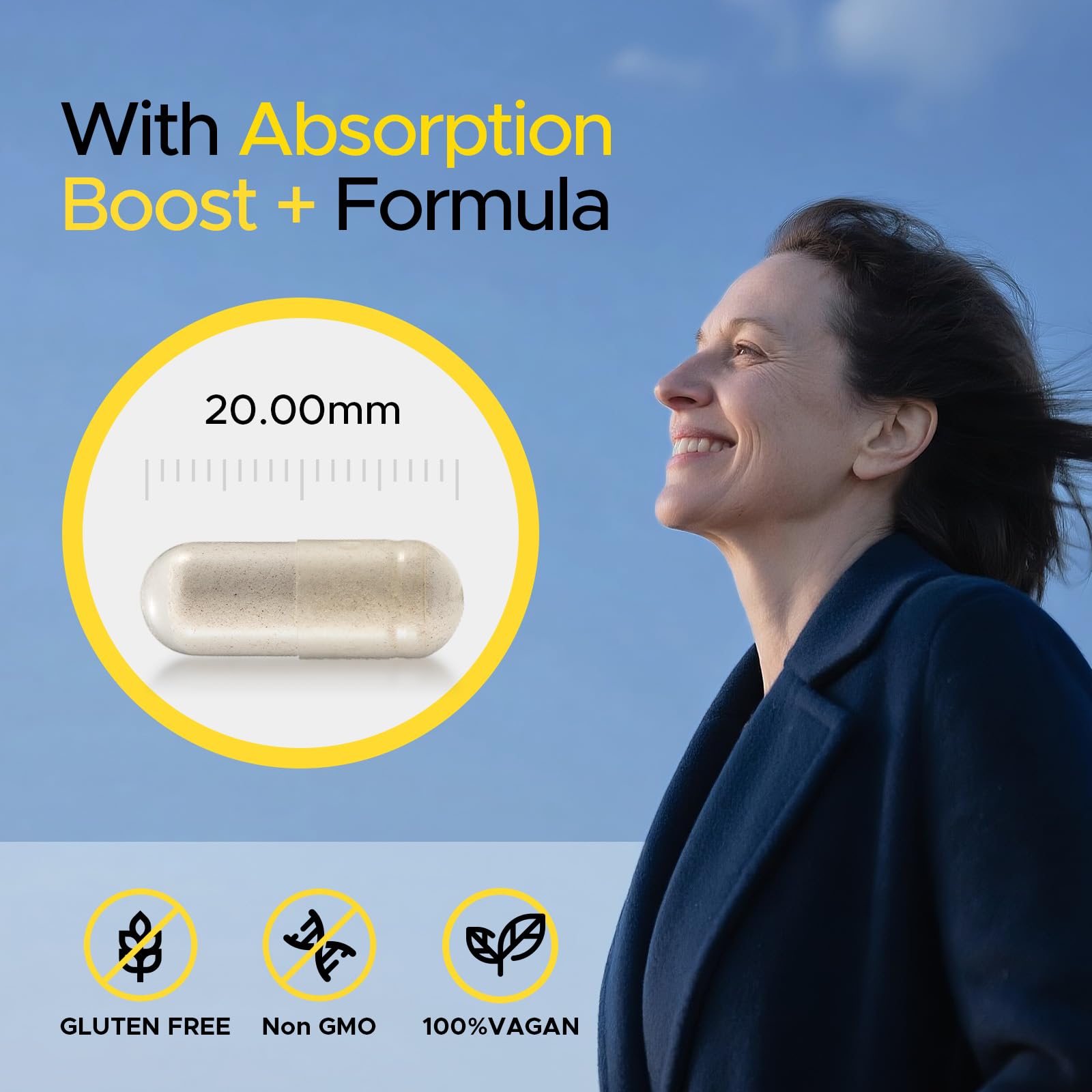 Close-up of vitamin D3 and vitamin C capsules