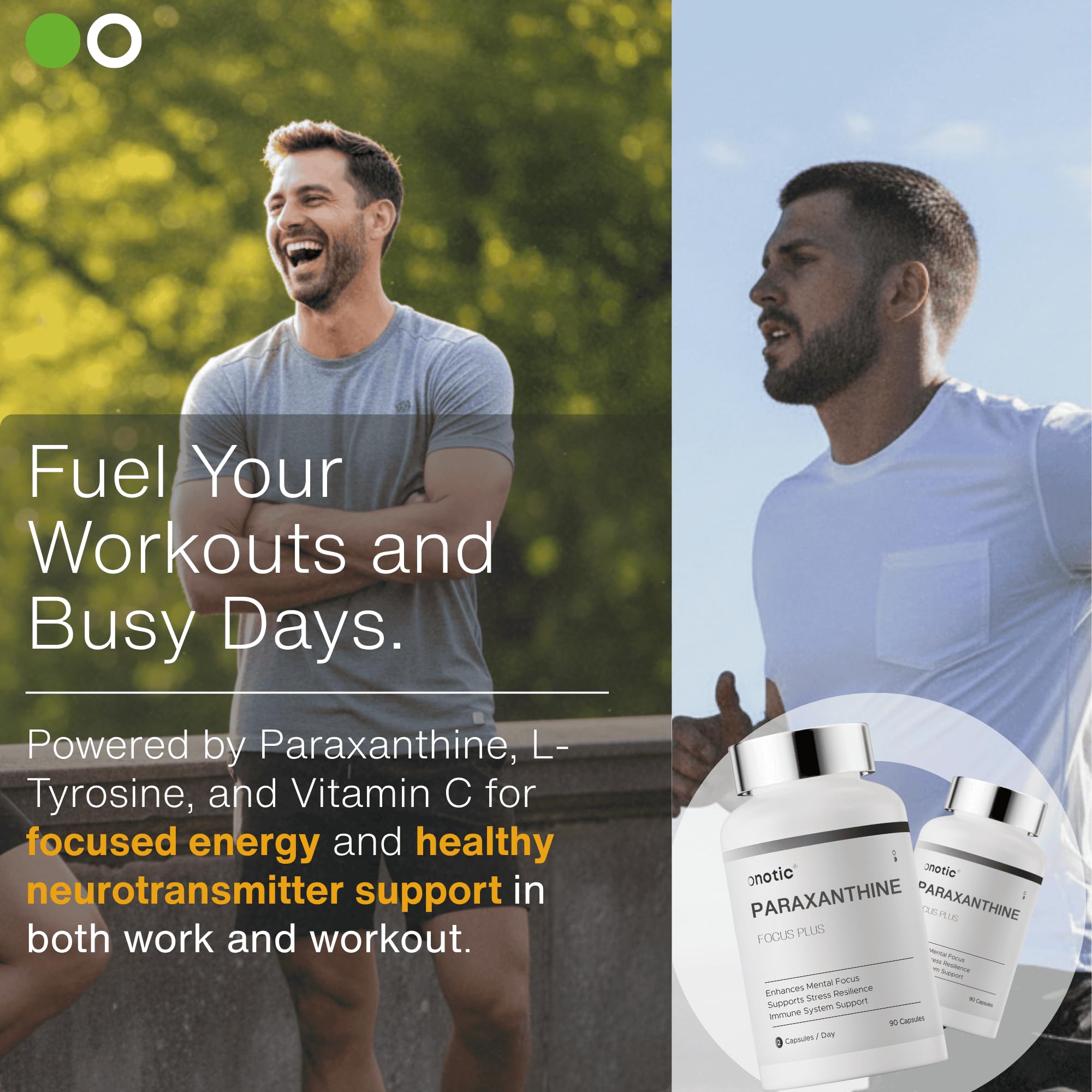 ONOTIC capsules swallowing action shot highlighting easy-to-swallow capsules