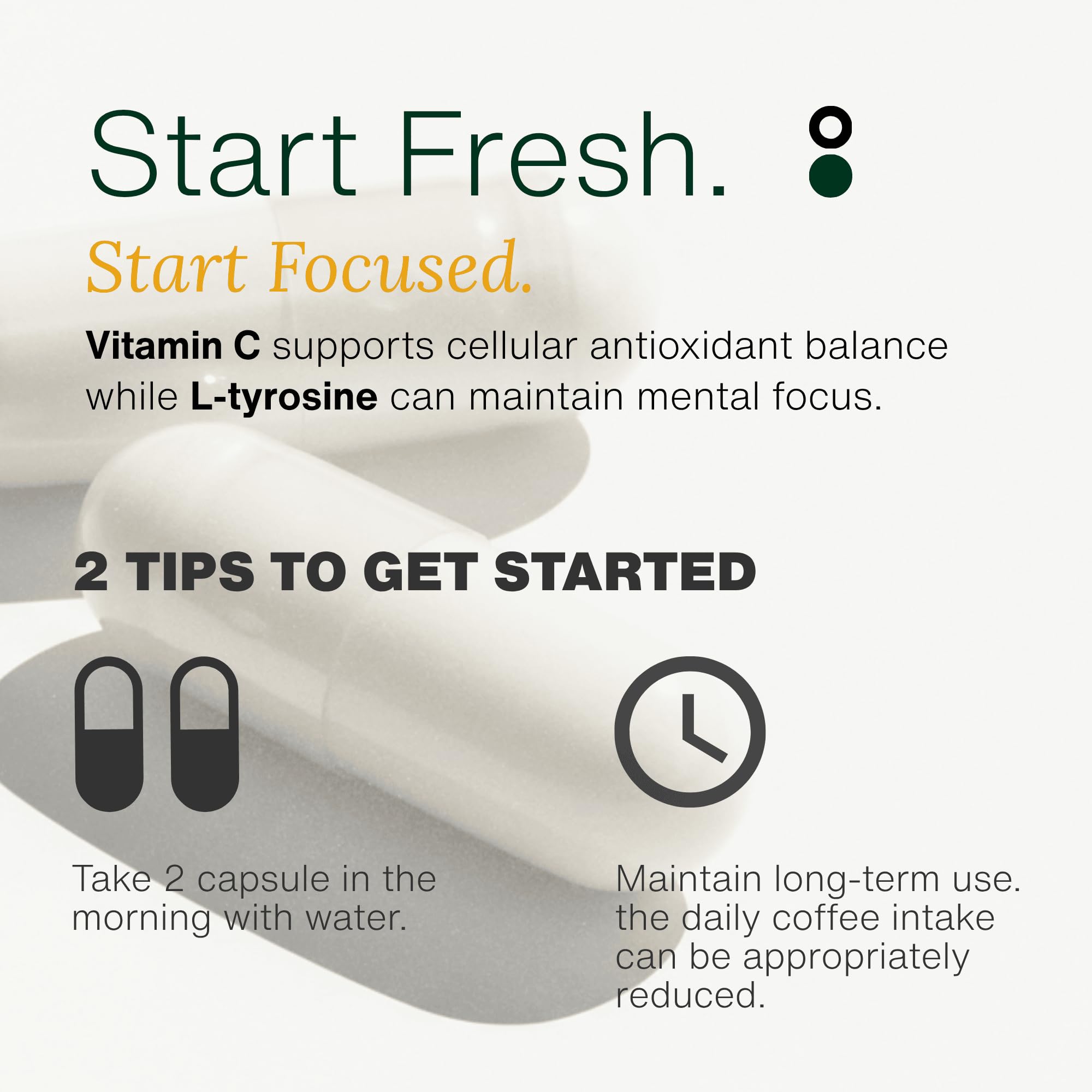 ONOTIC capsules vitamin C boost closeup showing citrus benefits