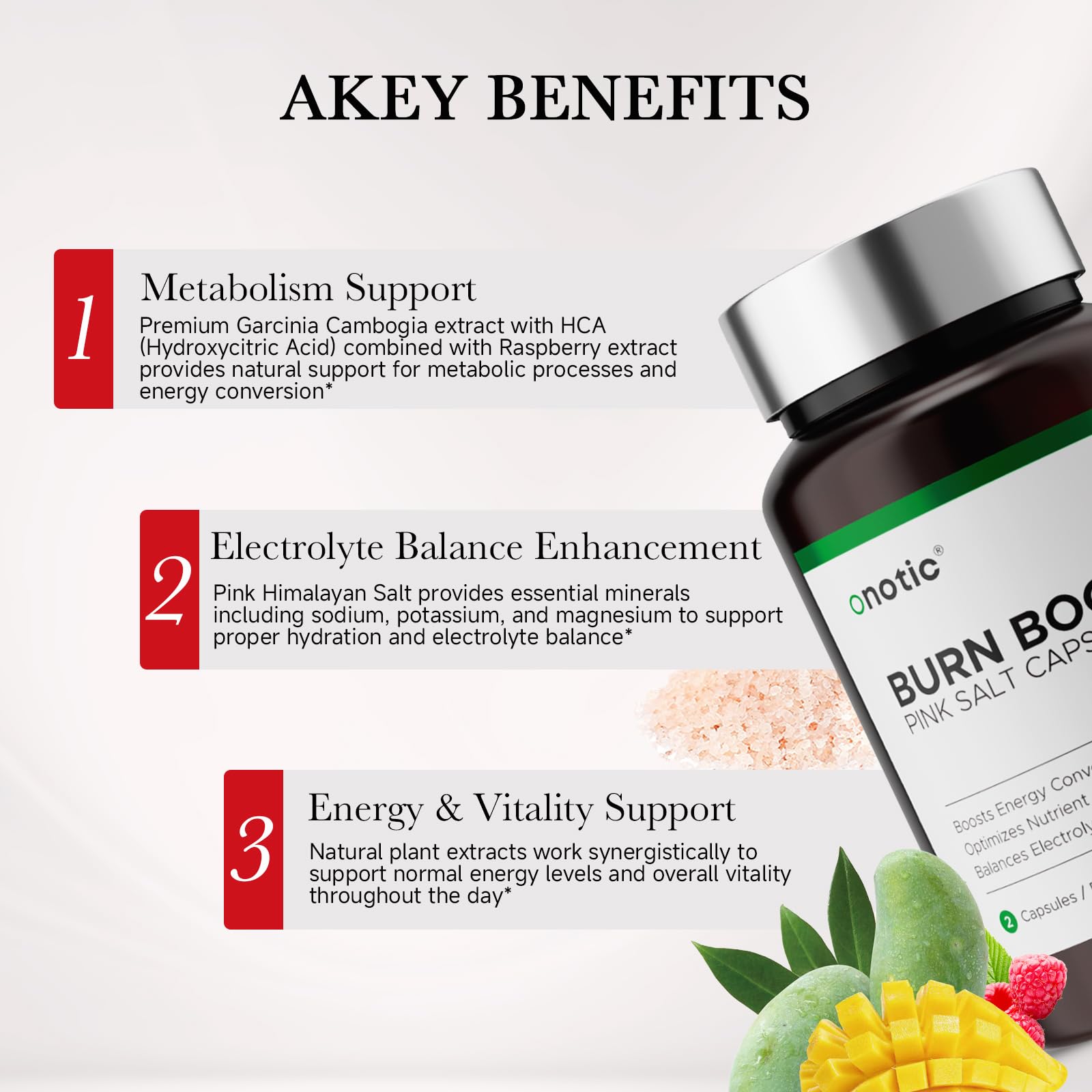 Capsules with raspberry and mango imagery