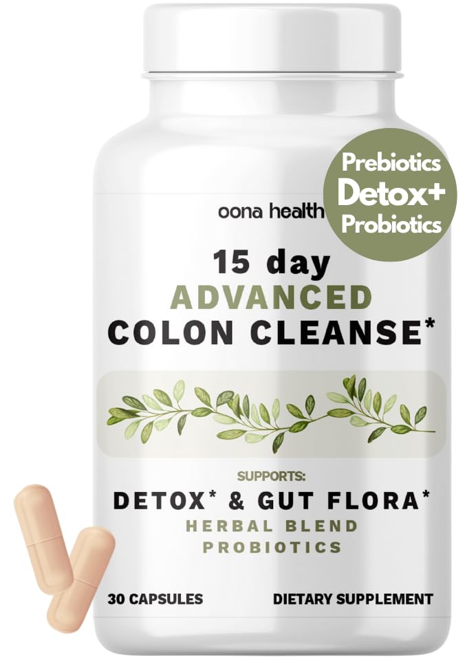 Oona Health 15-Day Cleanse bottle shown for gentle detox support.