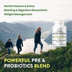 Oona Health probiotic blend label emphasizing gut flora balance benefits.