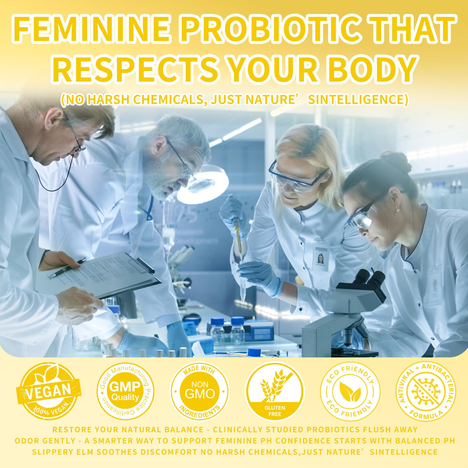 Packaging side view highlighting vegan, non-GMO, and gluten-free icons