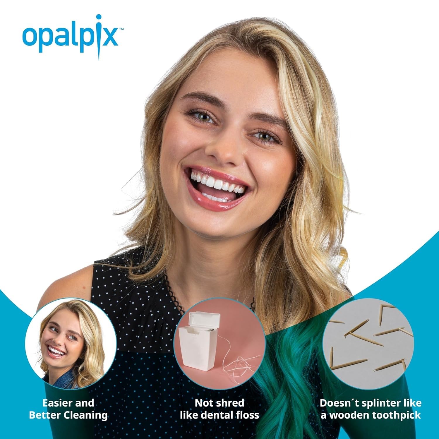 Close-up of Opal Pix interproximal cleaner tips