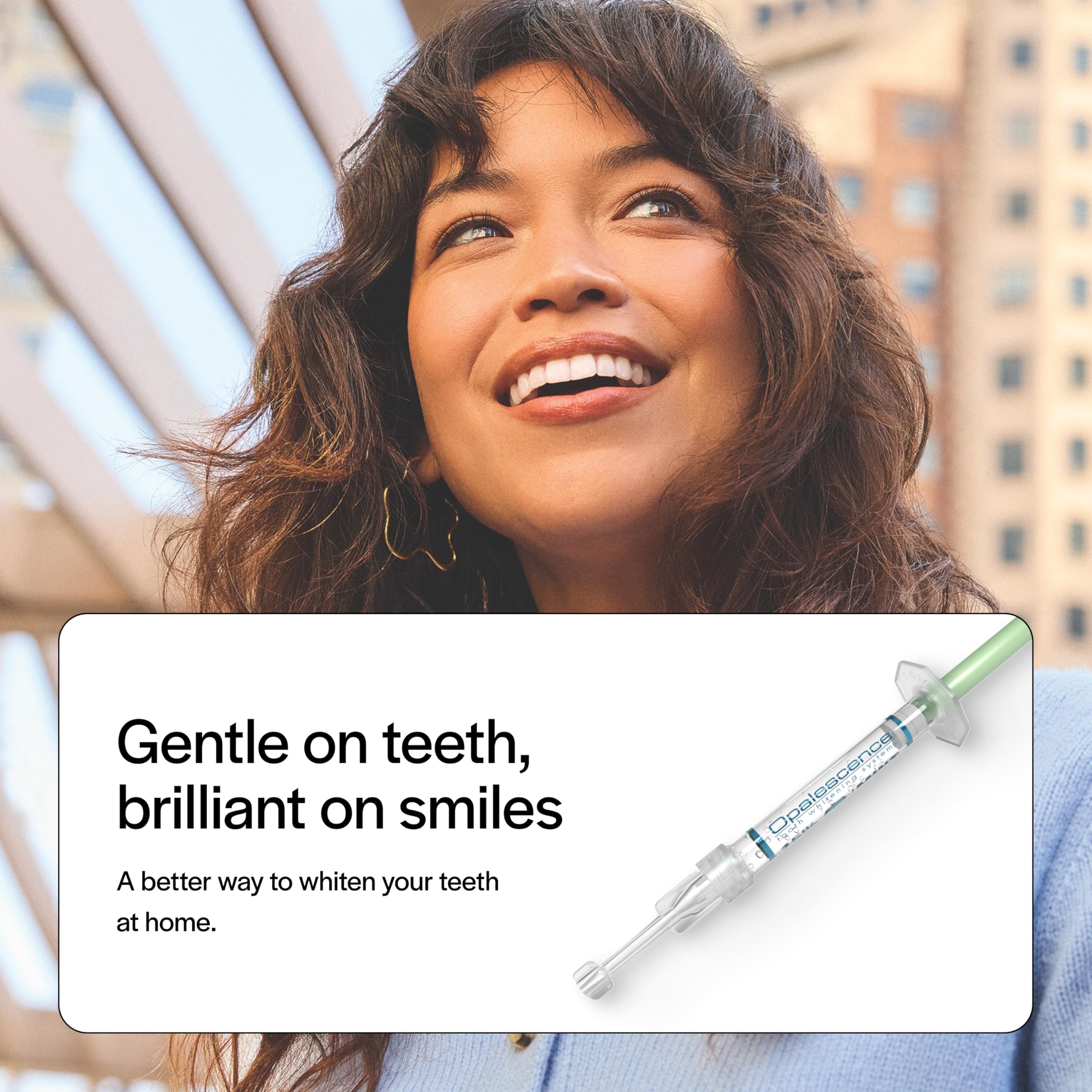 Mint flavor Opalescence whitening gel cartridge ready for trays