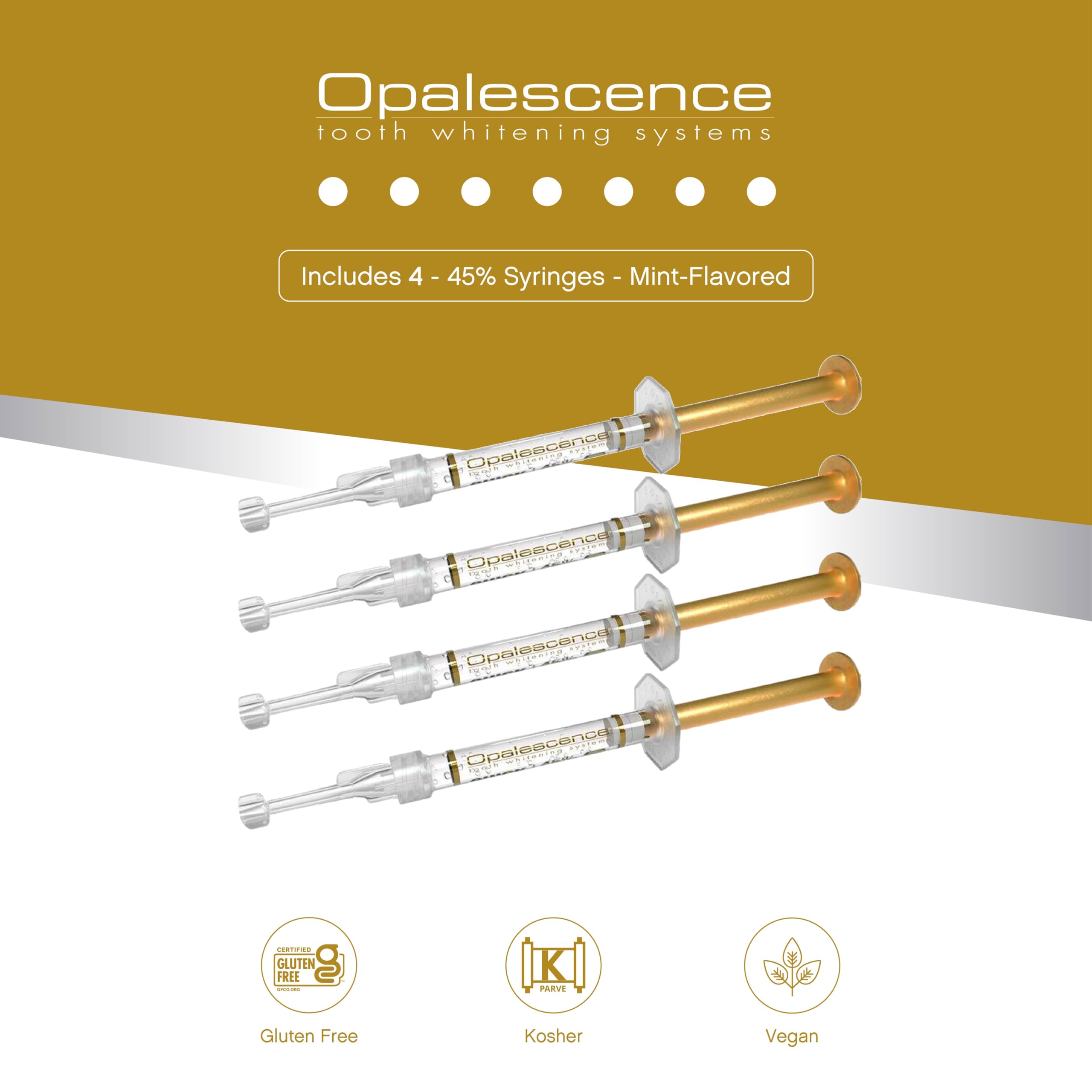 Close-up of Opalescence 45% whitening gel syringe