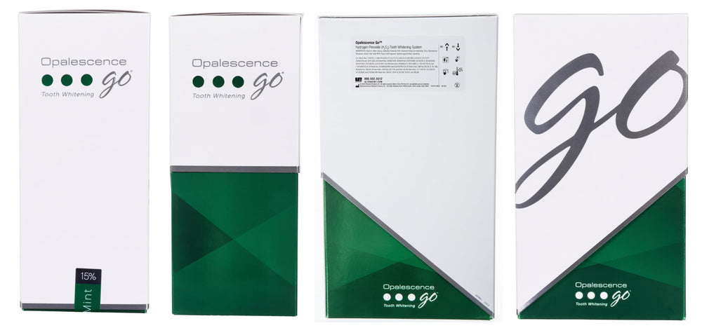 Box with 10 treatments of Opalescence Go Mint kit