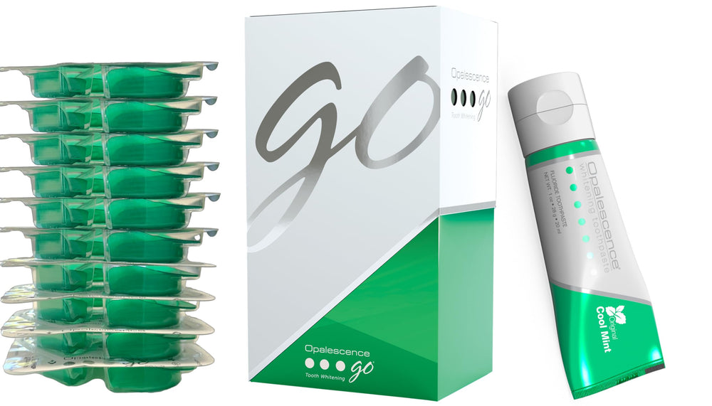 Opalescence GO 15% kit box with 10 treatment trays