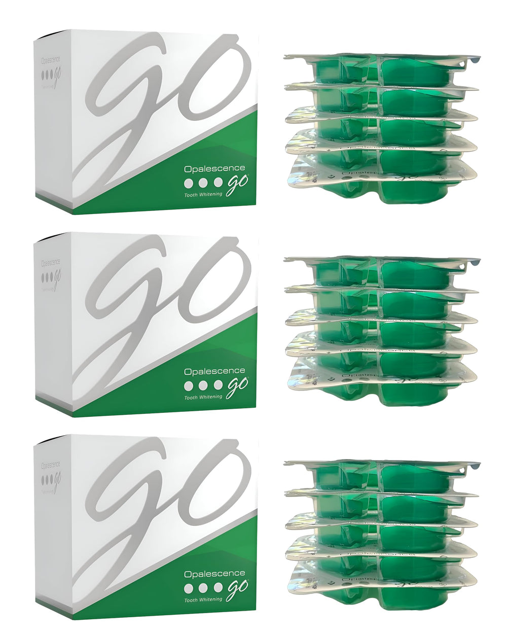 Opalescence Go 15% Mint: prefilled whitening trays front view