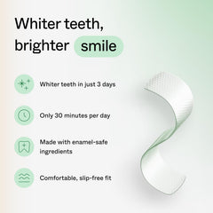 Application close-up of whitening strips showing slip-free design