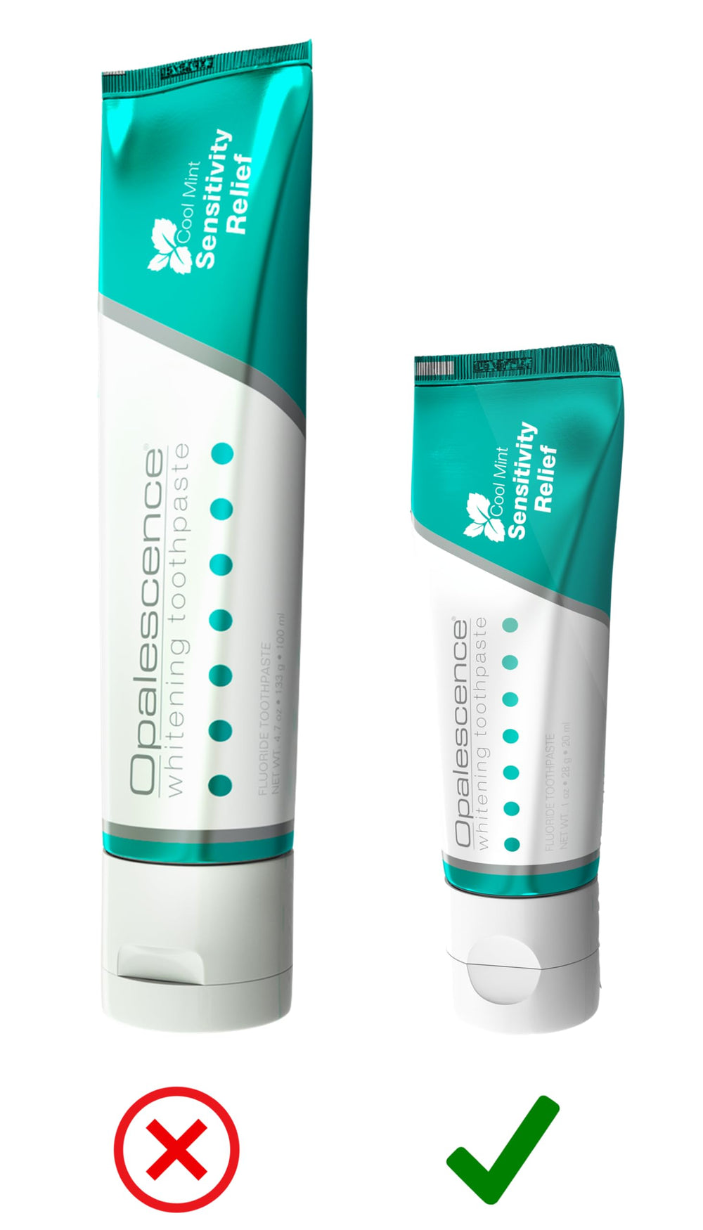 1 oz travel size Opalescence toothpaste tubes