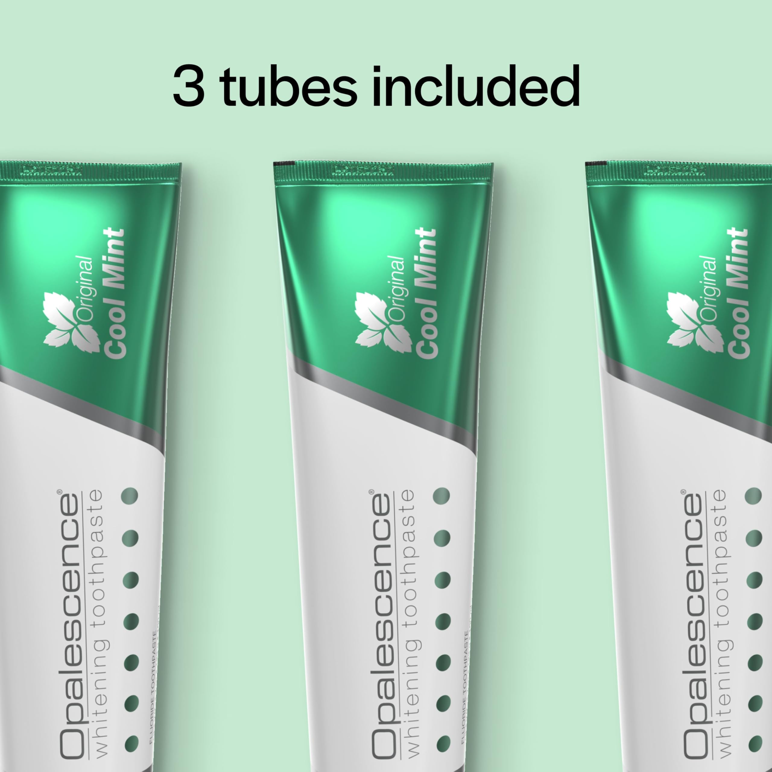 Opalescence toothpaste tubes arranged for packaging