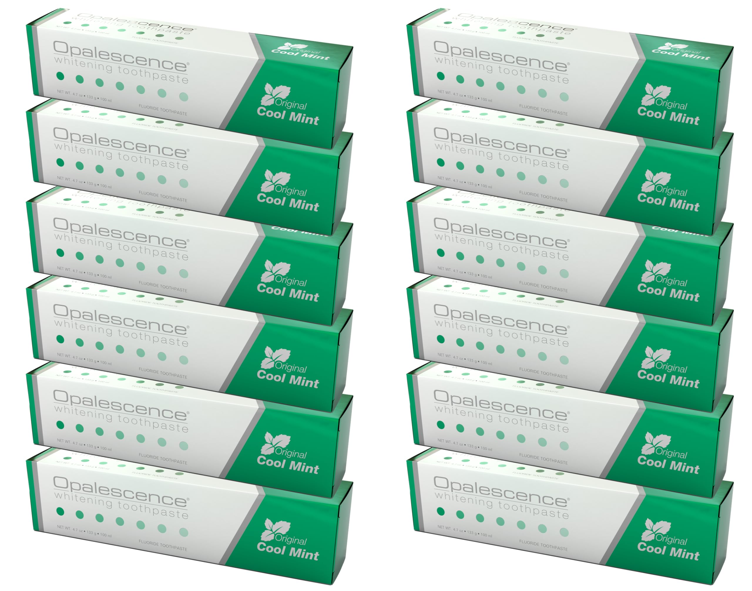 Opalescence Whitening Toothpaste 12-pack Cool Mint 4.7 oz packaging