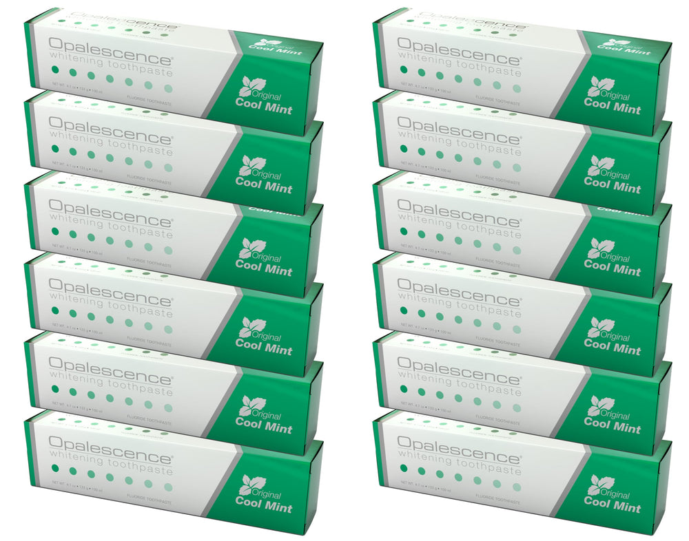 Opalescence Whitening Toothpaste 12-pack Cool Mint 4.7 oz packaging