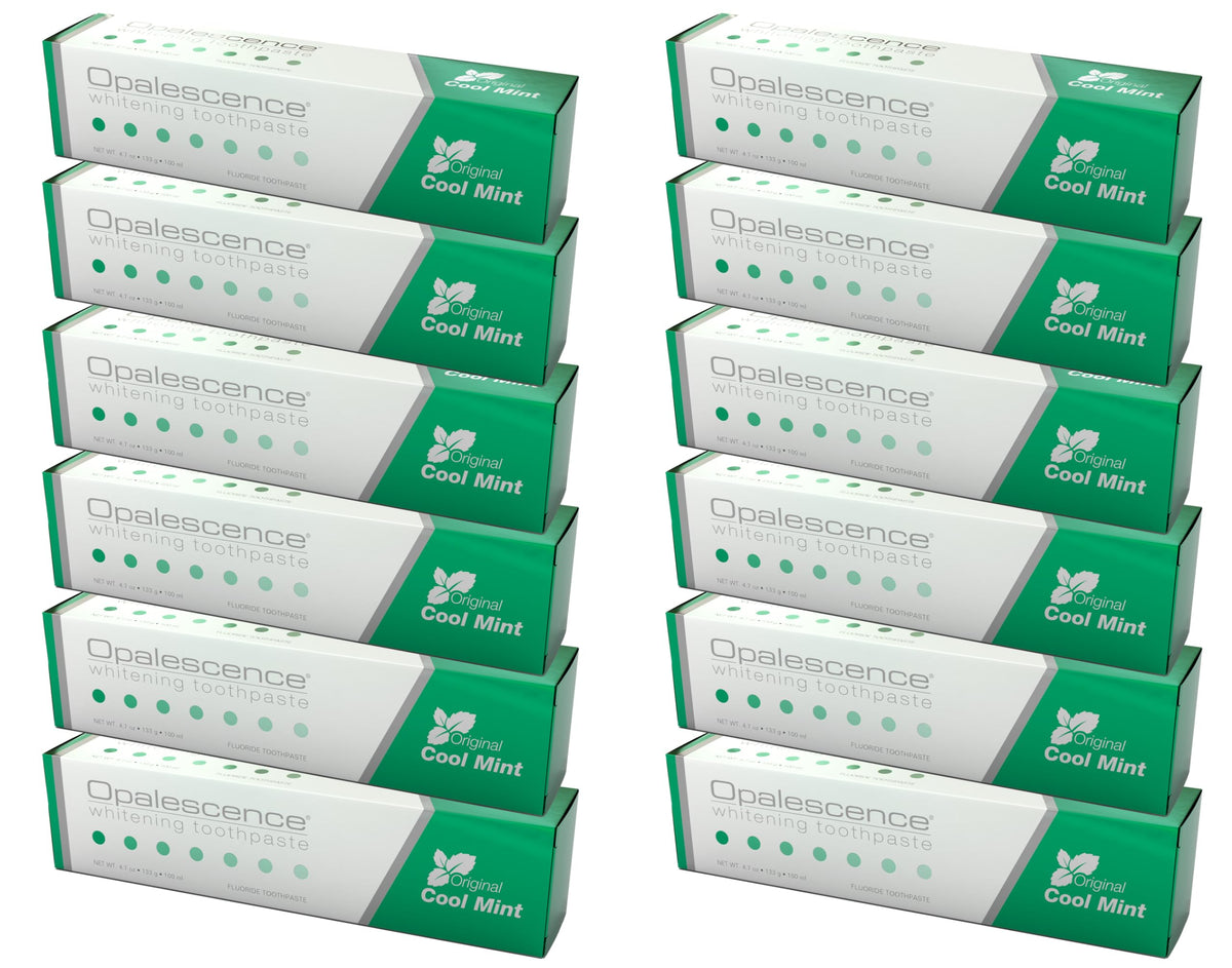 Opalescence Whitening Toothpaste 12-pack Cool Mint 4.7 oz packaging