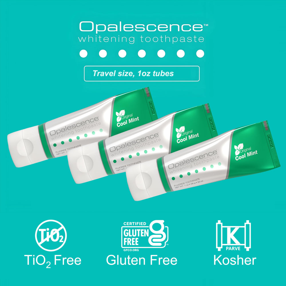 Before and after staining comparison for Opalescence toothpaste