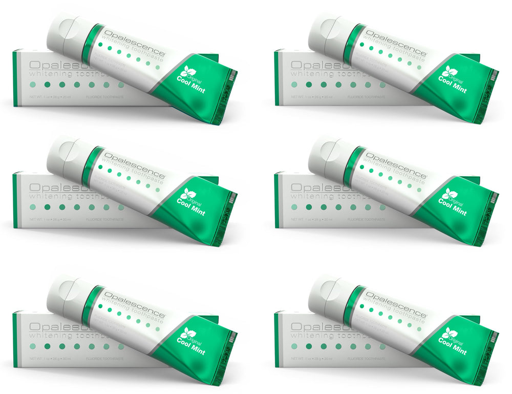 Opalescence whitening toothpaste travel size 1 oz 6-pack front view