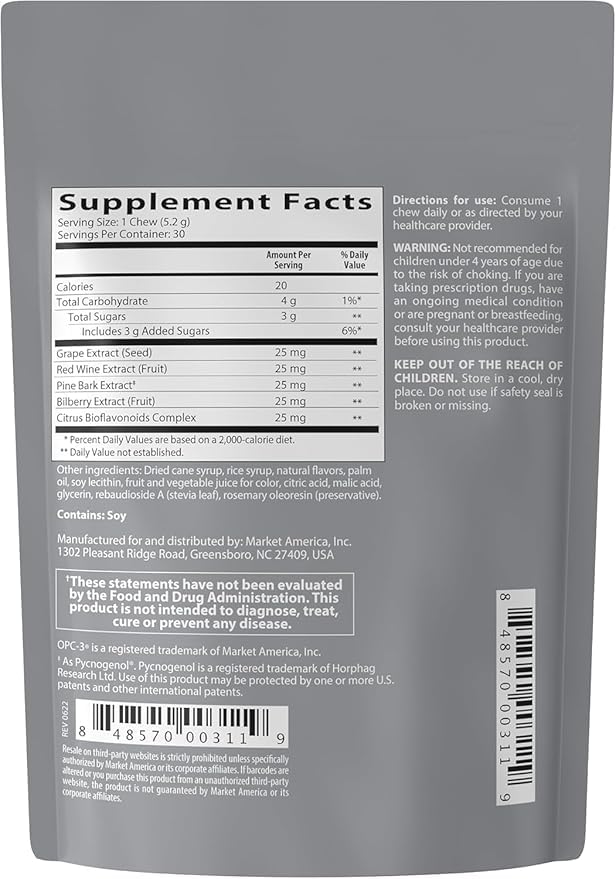 30-count OPC-3 Antioxidant Chews product shot