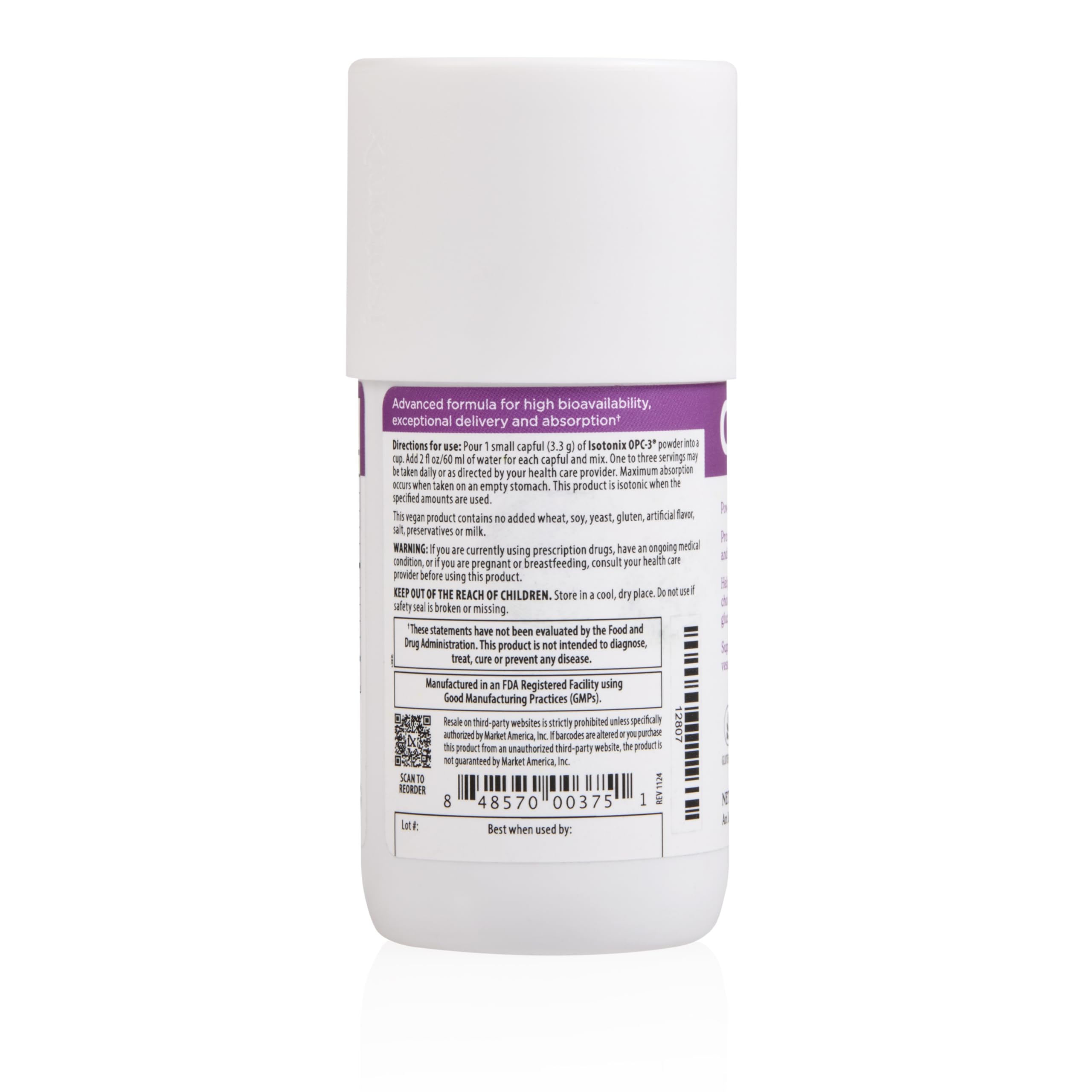 Vegan, gluten-free and non-GMO product label and packaging