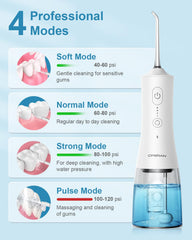 Close-up view of the 300ml water tank of the Operan flosser